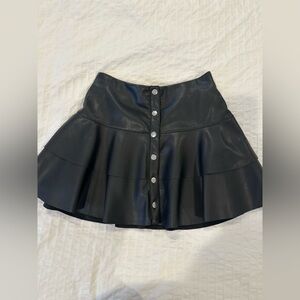 Faux leather ruffle skirt size Small